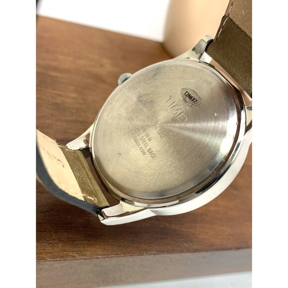 Timex Men's Watch T2N697 Quartz Indiglo Black Dial Leather Band 42mm - Picture 7 of 15